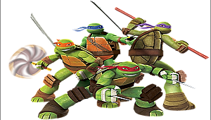 Leonardo, Michelangelo,Raphael ve Donatello çocukları bekliyor