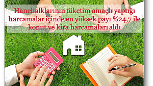 Tüketiciler 2017'de en çok konut ve kira için para harcadı