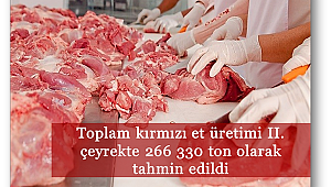 Toplam kırmızı et üretimi II. çeyrekte 266 330 ton olarak tahmin edildi