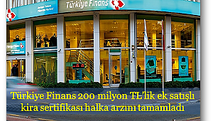 Türkiye Finans 200 milyon TL’lik ek satışlı kira sertifikası halka arzını tamamladı
