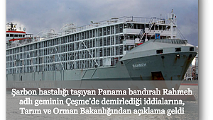 Şarbon hastalığı taşıdığı iddia edilen Rahmeh gemisi ile ilgili Bakanlıktan açıklama geldi