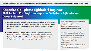 Kapasite güçlendirme eğitimleri başlıyor