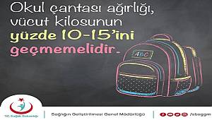 Okul çantasının ağırlığı vücut kilosunun yüzde 10-15'ini geçmemeli