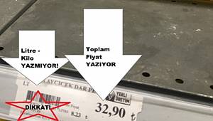Marketlerde mutlaka fiyatı ve kiloyu kontrol edin!